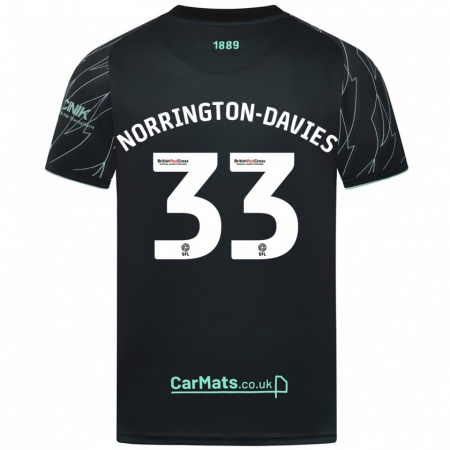 Kandiny Dames Rhys Norrington-Davies #33 Zwart Groen Uitshirt Uittenue 2024/25 T-Shirt