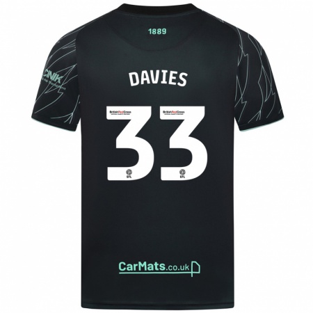 Kandiny Donna Maglia Bethan Davies #33 Nero Verde Kit Gara Away 2024/25 Maglietta