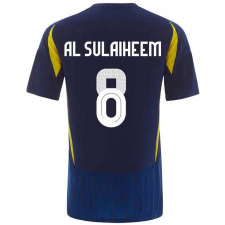 Kandiny Dames Abdulmajeed Al-Sulayhim #8 Blauw Geel Uitshirt Uittenue 2024/25 T-Shirt