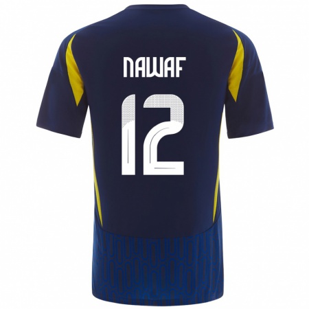 Kandiny Dames Nawaf Al-Boushal #12 Blauw Geel Uitshirt Uittenue 2024/25 T-Shirt