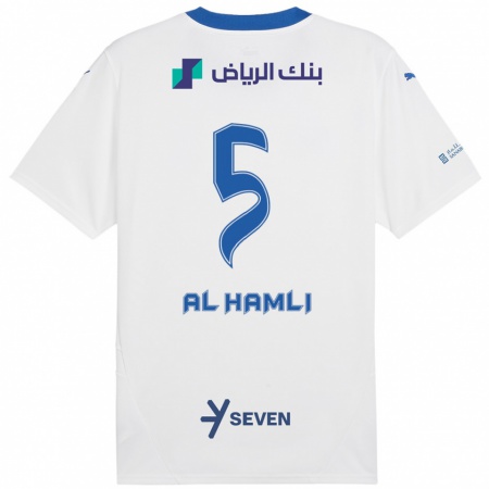 Kandiny Dames Noura Al-Hamli #5 Wit Blauw Uitshirt Uittenue 2024/25 T-Shirt