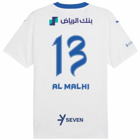 Kandiny Dames Al Muhra Al-Malhi #13 Wit Blauw Uitshirt Uittenue 2024/25 T-Shirt