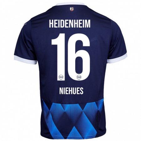 Kandiny Damen Julian Niehues #16 Dunkel Marineblau Auswärtstrikot Trikot 2024/25 T-Shirt Österreich