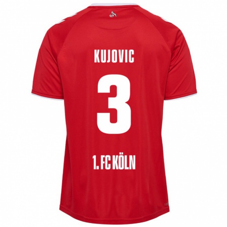 Kandiny Dames Emin Kujovic #3 Rood Wit Uitshirt Uittenue 2024/25 T-Shirt België