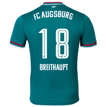 Kandiny Mujer Camiseta Tim Breithaupt #18 Verde Oscuro 2ª Equipación 2024/25 La Camisa