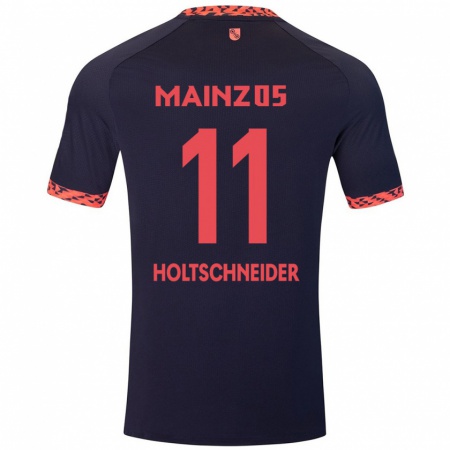 KandinyレディースHannah Holtschneider#11ブルーコーラルレッドアウェイシャツ2024/25ジャージーユニフォーム