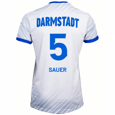 Kandiny Damen Tino Sauer #5 Weiß Blau Auswärtstrikot Trikot 2024/25 T-Shirt Österreich