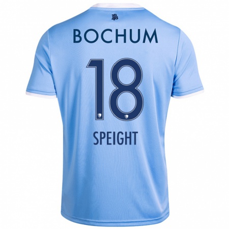 Kandiny Mujer Camiseta Benjamin Speight #18 Azul Cielo 2ª Equipación 2024/25 La Camisa