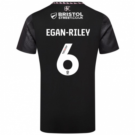 Kandiny Mujer Camiseta Cj Egan-Riley #6 Negro 2ª Equipación 2024/25 La Camisa México