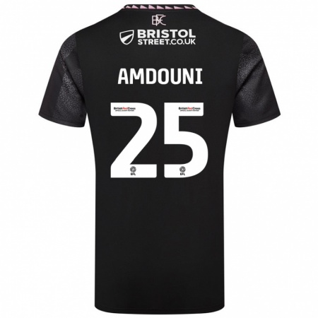 Kandiny Mujer Camiseta Zeki Amdouni #25 Negro 2ª Equipación 2024/25 La Camisa