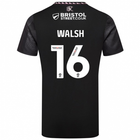 Kandiny Damen Lucy Walsh #16 Schwarz Auswärtstrikot Trikot 2024/25 T-Shirt Österreich