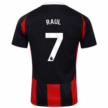 Kandiny Mujer Camiseta Raúl Jiménez #7 Negro Rojo 2ª Equipación 2024/25 La Camisa