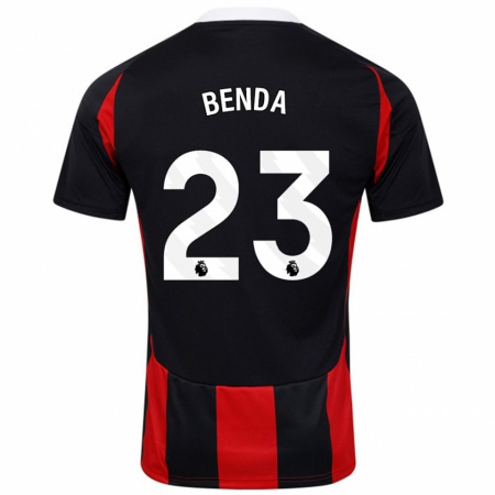 Kandiny Mujer Camiseta Steven Benda #23 Negro Rojo 2ª Equipación 2024/25 La Camisa