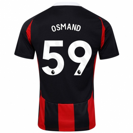 Kandiny Mujer Camiseta Callum Osmand #59 Negro Rojo 2ª Equipación 2024/25 La Camisa