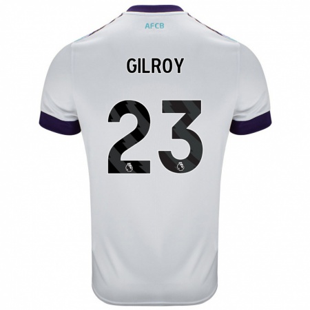 Kandiny Donna Maglia Chloe Gilroy #23 Bianco Verde Viola Kit Gara Away 2024/25 Maglietta