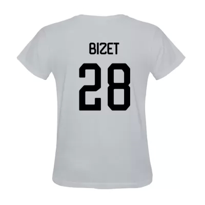 Hombre Camiseta Nathan Bizet #28 Blanca La Camisa