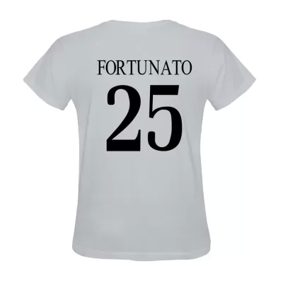 Hombre Camiseta Jacopo Fortunato #25 Blanca La Camisa