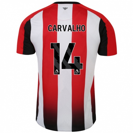 Kandiny Kinder Fábio Carvalho #14 Rot Weiß Heimtrikot Trikot 2024/25 T-Shirt Österreich