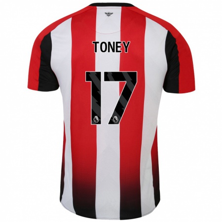 Kandiny Bambino Maglia Ivan Toney #17 Rosso Bianco Kit Gara Home 2024/25 Maglietta