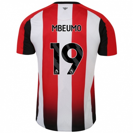 Kandiny Kinderen Bryan Mbeumo #19 Rood Wit Thuisshirt Thuistenue 2024/25 T-Shirt België