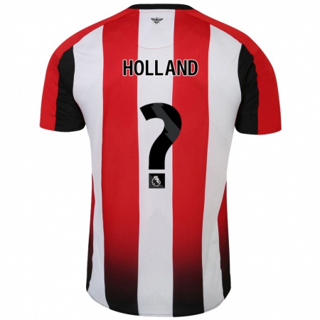 Kandiny Bambino Maglia Isaac Holland #0 Rosso Bianco Kit Gara Home 2024/25 Maglietta