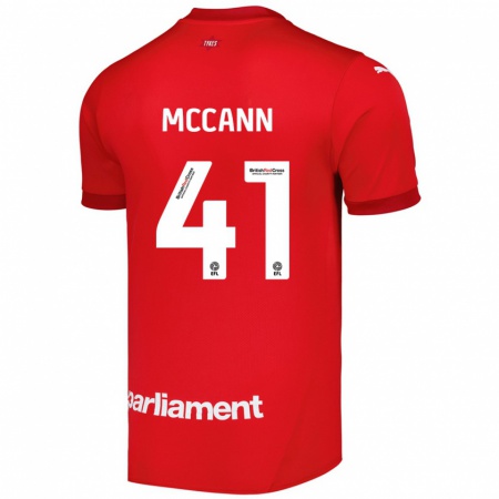 Kandiny Bambino Maglia Bayley Mccann #41 Rosso Kit Gara Home 2024/25 Maglietta