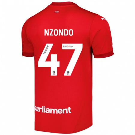 Kandiny Bambino Maglia Emmaisa Nzondo #47 Rosso Kit Gara Home 2024/25 Maglietta