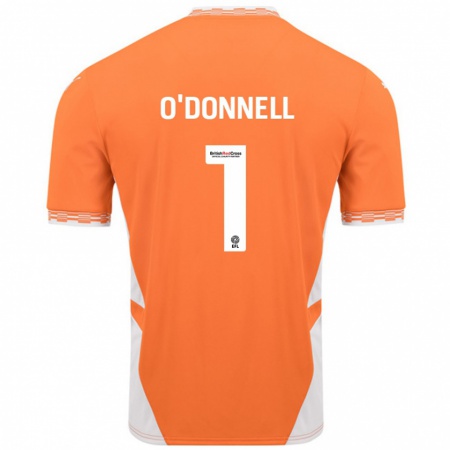 Kandiny Bambino Maglia Richard O'donnell #1 Arancione Bianco Kit Gara Home 2024/25 Maglietta