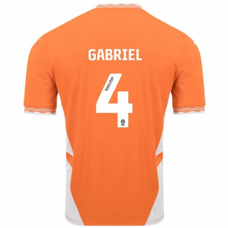 Kandiny Kinder Jordan Lawrence-Gabriel #4 Orange Weiß Heimtrikot Trikot 2024/25 T-Shirt Österreich