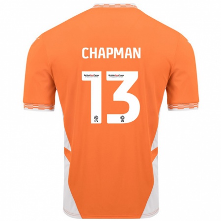 Kandiny Niño Camiseta Mackenzie Chapman #13 Naranja Blanco 1ª Equipación 2024/25 La Camisa