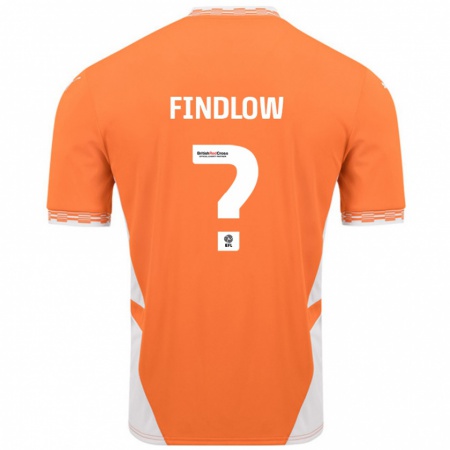 Kandiny Niño Camiseta Luke Findlow #0 Naranja Blanco 1ª Equipación 2024/25 La Camisa