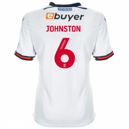 Kandiny Bambino Maglia George Johnston #6 Bianco Kit Gara Home 2024/25 Maglietta