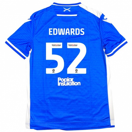 Kandiny Bambino Maglia Max Edwards #52 Blu Bianco Kit Gara Home 2024/25 Maglietta