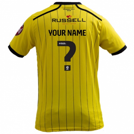 Kandiny Niño Camiseta Su Nombre #0 Amarillo 1ª Equipación 2024/25 La Camisa