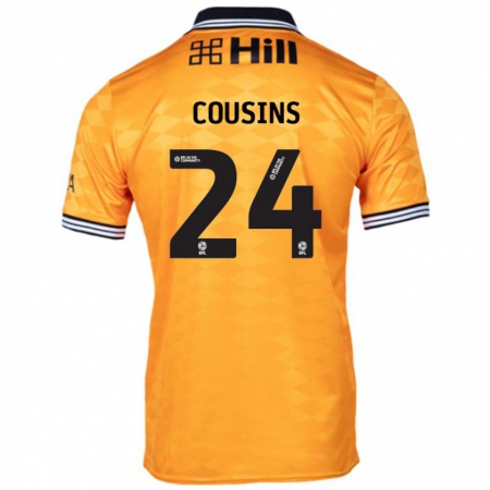 Kandiny Bambino Maglia Jordan Cousins #24 Arancione Kit Gara Home 2024/25 Maglietta