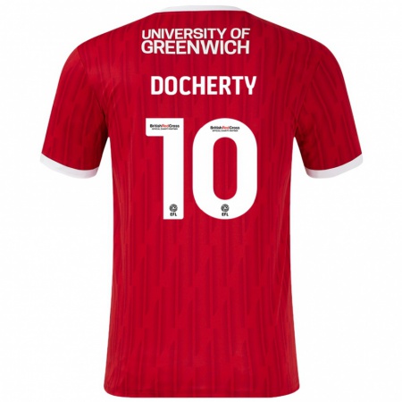 Kandiny Kinder Greg Docherty #10 Rot Weiß Heimtrikot Trikot 2024/25 T-Shirt Österreich