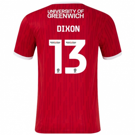 Kandiny Niño Camiseta Kaheim Dixon #13 Rojo Blanco 1ª Equipación 2024/25 La Camisa México