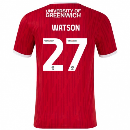 Kandiny Bambino Maglia Tennai Watson #27 Rosso Bianco Kit Gara Home 2024/25 Maglietta