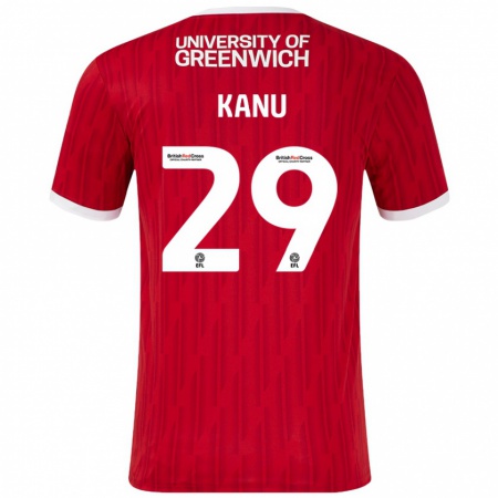 Kandiny Bambino Maglia Daniel Kanu #29 Rosso Bianco Kit Gara Home 2024/25 Maglietta