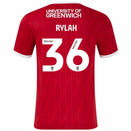 Kandiny Bambino Maglia Henry Rylah #36 Rosso Bianco Kit Gara Home 2024/25 Maglietta