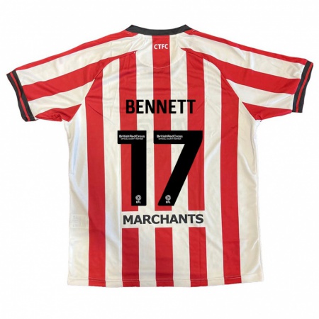 Kandiny Bambino Maglia Scot Bennett #17 Rosso Bianco Kit Gara Home 2024/25 Maglietta