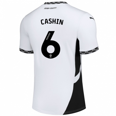 Kandiny Bambino Maglia Eiran Cashin #6 Bianco Nero Kit Gara Home 2024/25 Maglietta