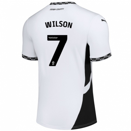 Kandiny Bambino Maglia Emelia Wilson #7 Bianco Nero Kit Gara Home 2024/25 Maglietta