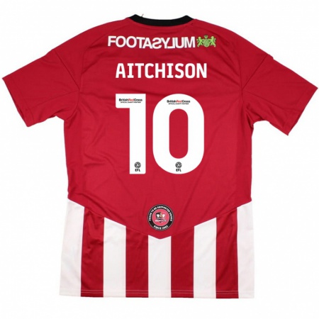 Kandiny Niño Camiseta Jack Aitchison #10 Rojo Blanco 1ª Equipación 2024/25 La Camisa México