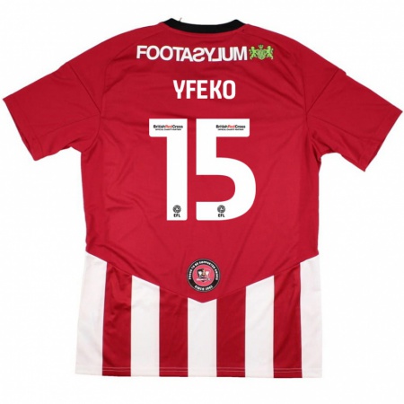 Kandiny Bambino Maglia Johnly Yfeko #15 Rosso Bianco Kit Gara Home 2024/25 Maglietta