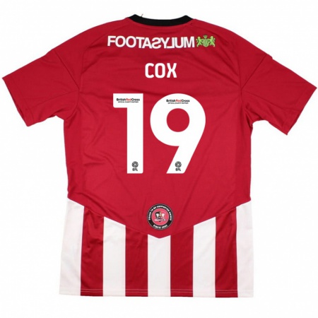 Kandiny Niño Camiseta Sonny Cox #19 Rojo Blanco 1ª Equipación 2024/25 La Camisa México