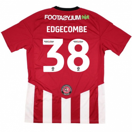 Kandiny Kinderen Max Edgecombe #38 Rood Wit Thuisshirt Thuistenue 2024/25 T-Shirt België