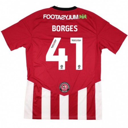 Kandiny Kinder Pedro Borges #41 Rot Weiß Heimtrikot Trikot 2024/25 T-Shirt Österreich