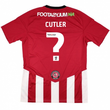 Kandiny Kinderen Theo Cutler #0 Rood Wit Thuisshirt Thuistenue 2024/25 T-Shirt België