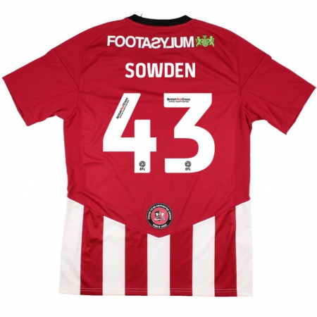 KandinyキッズAndrew Sowden#43赤 白ホームシャツ2024/25ジャージーユニフォーム